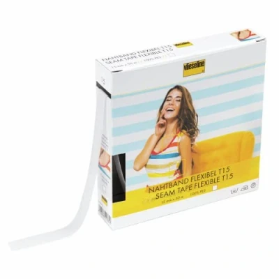 Afbeelding van VLIESELINE FLEXIBEL NAADBAND 15MM WIT 50M