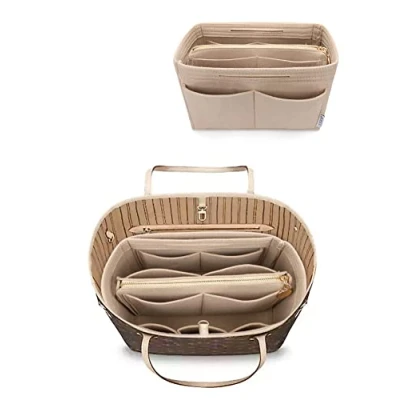 Afbeelding van LEXSION Handtas organizer van vilt met ritssluiting voor Speedy Neverful PM MM, 1 beige, XL