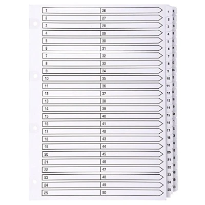 Image de Intercalaires imprimes a touches plastifiees 50 1 mylar