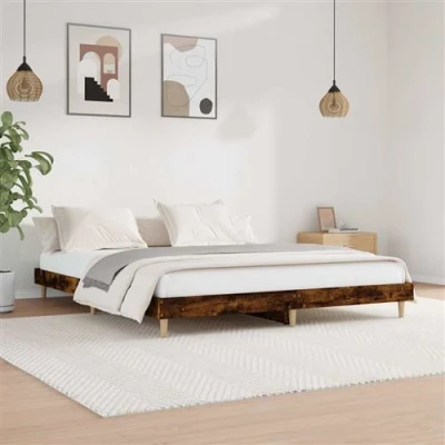 Image de vidaXL Cadre de lit sans matelas chêne fumé 120x200 cm bois ingénierie832050