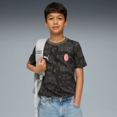 Image de T shirtÃ  motif intÃ©gral FtblCulture ACÂ Milan Enfant et Adolescent