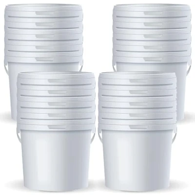 Afbeelding van POSH Seau avec couvercle en plastique de qualité alimentaire Anti fuite Inodore Robuste, robuste et hermétique anse 20, 5 l