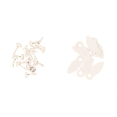 Afbeelding van Craftelier Draaibare beugels en knoppen voor het maken van sluitingen in scrapbooking knutselprojecten Bevat 50 Brads knopen Afmetingen 17 x 7 mm (0,67&quot; 0,28&quot;) Wit