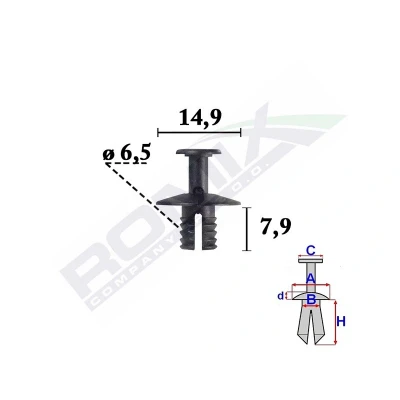 Afbeelding van ROMIX C70582 Clip, sier /beschermingslijst BMW: 3 Saloon
