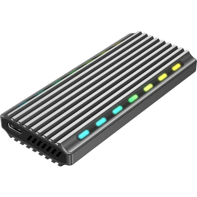 Afbeelding van Externe behuizing voor M.2 drives, USB 3.1, backlight, aluminium