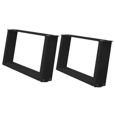 Afbeelding van vidaXL Salontafelpoten 2 st U vormig 60x(30 31) cm staal zwart