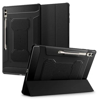 Image de Spigen Rugged Armor Pro TPU Book Coque Noir Samsung Galaxy Tab S10 Ultra