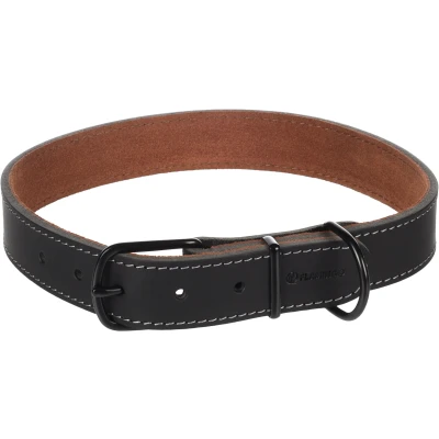 Afbeelding van Leren halsband hond Montana zwart XXL