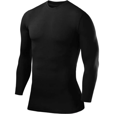 Afbeelding van Compressietop met Lange Mouwen Mockhals voor Heren Navy Eclipse (Blauw)