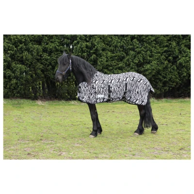 Afbeelding van Waldhausen Vliegendeken Zebra Zwart&amp;Wit Paardendekens 135 cm