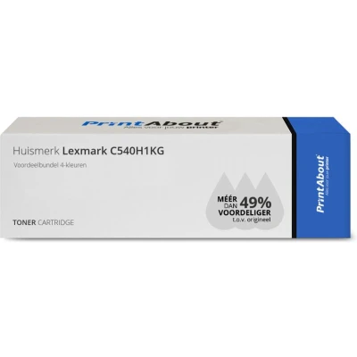 Afbeelding van Huismerk Lexmark C540H1KG Toner 4 kleuren Voordeelbundel Hoge capaciteit
