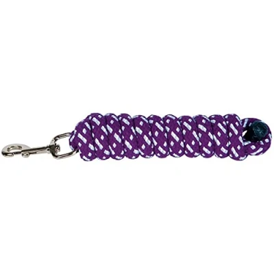Image de Harry&#039;s Horse Corde pour Licol Mounty Argenté Mousqueton violet/blanc/Gris 2m