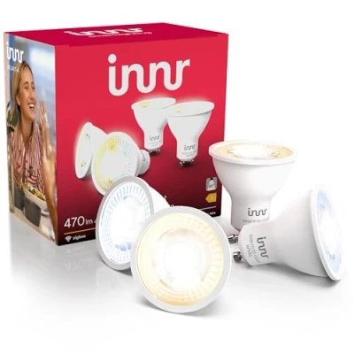 Afbeelding van Innr Slimme GU10 LED Spot Ambiance White Werkt met Philips Hue*, Amazon Echo (4e gen) Smart Lamp Warm tot Koel Wit Zigbee Dimbaar 470 lumen 4 Pack