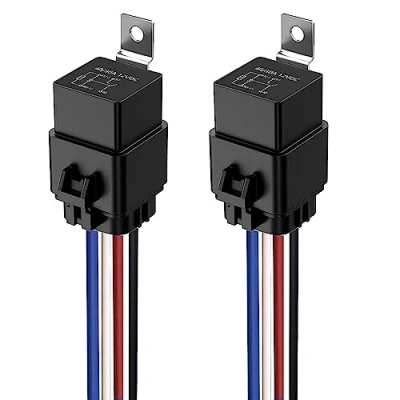 Afbeelding van Gebildet 2 waterdichte autorelais 12 VDC, 30 A/40 A, 4 pins SPST Bosch stijl met AWG voorbedrade kabelboom