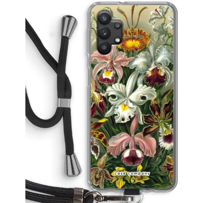 Afbeelding van Case Company® hoesje met Koord geschikt voor Samsung Galaxy A32 5G Haeckel Orchidae Telefoonhoesje Zwart Bescherming aan alle Kanten en Over de Schermrand