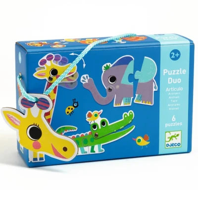 Afbeelding van Djeco puzzel duo wilde dieren 6x2st