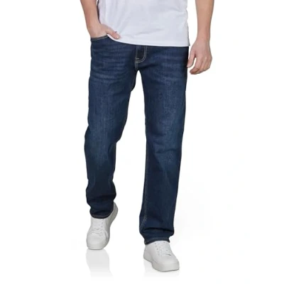 Afbeelding van JACK &amp; JONES JJICLARK Heren Jeans Stretch Lange Rechte Fit Blauw Zwart Maat 30 31 32 33 34 36 38, Blue Denim (Cb 142), Taille / lengte