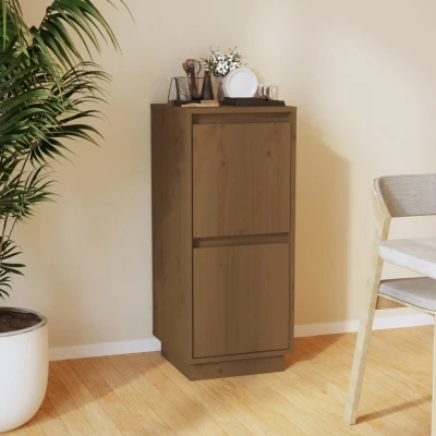 Afbeelding van Dressoir 31,5x34x75 cm massief grenenhout honingbruin