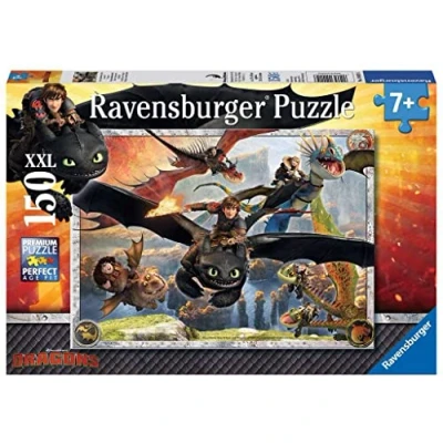 Afbeelding van Ravensburger Kinderpuzzel 10015 drakenenzähmen gemakkelijk gemaakt drakenpuzzel voor kinderen vanaf 7 jaar, met 150 delen in XXL formaat