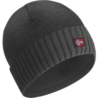 Afbeelding van ACE Norway wintermuts, gebreide muts van schapenwol voor volwassenen, wollen dames en heren, Donkergrijs