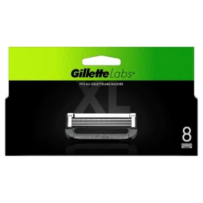 Afbeelding van Gillette Labs Verwarmde scheermesjes voor heren, met peelingstang, 8 navullingen