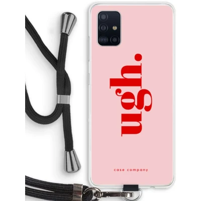 Afbeelding van Case Company® hoesje met Koord geschikt voor Samsung Galaxy A51 4G Ugh Telefoonhoesje Zwart Bescherming aan alle Kanten en Over de Schermrand