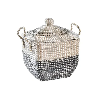 Afbeelding van Decoratieve Mand DKD Home Decor Grijs Natuurlijk Zeegras Boho 45 x 35 43 cm