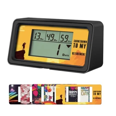 Afbeelding van YOOREAL HM200B Digitale afteltimer 9999 dagen met vijf papieren kaarten achtergrondverlichting voor pensioen, vakantie, bruiloft, Kerstmis, nieuw klaslokaal, laboratorium