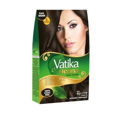 Afbeelding van Dabur Vatika Henna Hair Color 6x10 gr Black Brown