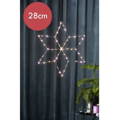 Afbeelding van Zilveren kerstster met 54 LED lampjes 40 cm
