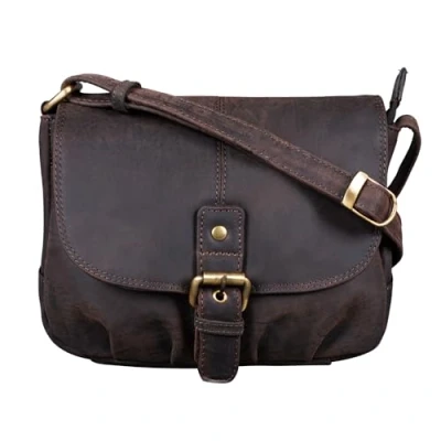 Afbeelding van STILORD &#039;Iris&#039; Kleine Schoudertas Dames Leer Handtas Elegante Avondtas Vintage, Donkerbruin