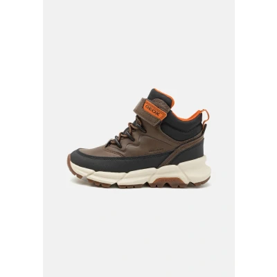 Afbeelding van Geox Flexyper PLUS BOY Veterboots voor kinderen, Maat: 33, Brown/black Imitatieleer/ textiel