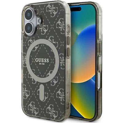 Afbeelding van Guess GUHMP16SH4DTEW iPhone 16 6.1&quot; bruin/bruin hardcase IML 4G Achtergrond MagSafe