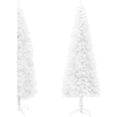 Afbeelding van Kunstkerstboom Half Met Standaard Smal 210 Cm Wit