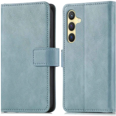 Afbeelding van iMoshion Hoesje Geschikt voor Samsung Galaxy S24 Met Pasjeshouder Luxe Bookcase Lichtblauw