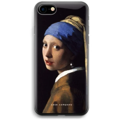 Afbeelding van Case Company® hoesje geschikt voor iPhone 7 The Pearl Earring Soft Cover Telefoonhoesje Bescherming aan alle Kanten en Schermrand