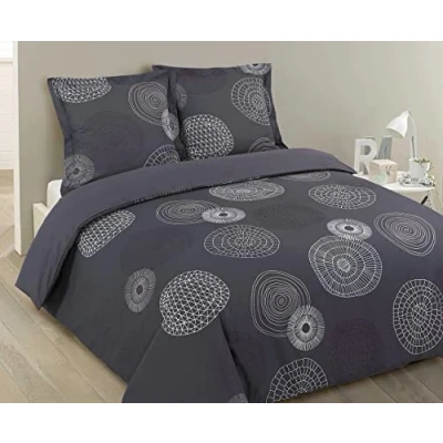 Afbeelding van Vision Fabrizio grijs Dekbedovertrek 240x220cm met 2 bijhorende slopen 100% katoen