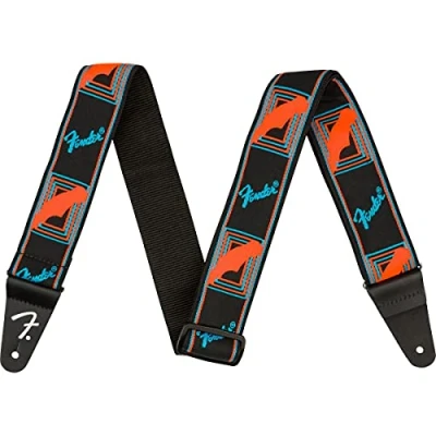 Afbeelding van Fender Neon Monogrammed Strap Blue/Orange Gitaarband