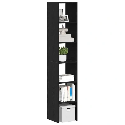 Afbeelding van vidaXL Boekenkasten 2st stapelbaar 30x30x80cm bewerkt hout zwart eiken