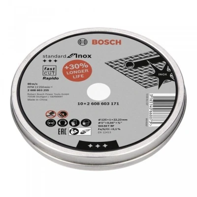 Afbeelding van Bosch Accessories WA 60 T BF 2608603171 Doorslijpschijf recht 125 mm 1 stuk(s) Staal, RVS
