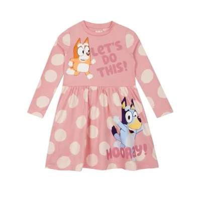 Afbeelding van Meisjesjurk Bluey Bingo jurk voor meisjes Winterjurk meisjes, Roze