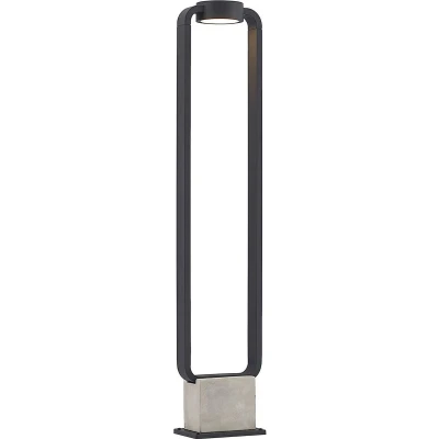 Afbeelding van Lucande LED buitenlamp 1licht aluminium, polycarbonaat, beton H: 100 cm grafietgrijs, wit, betongrijs Inclusief lichtbron