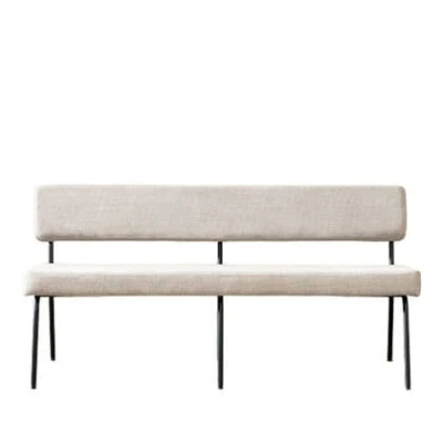 Afbeelding van Bronx71® Scandinavische eetkamerbank Espen taupe gerecyclede stof 160 cm