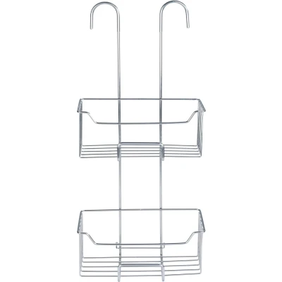 Afbeelding van WENKO Doucherek Milo 2 laags 25x55cm RVS glanzend zonder boren hangend