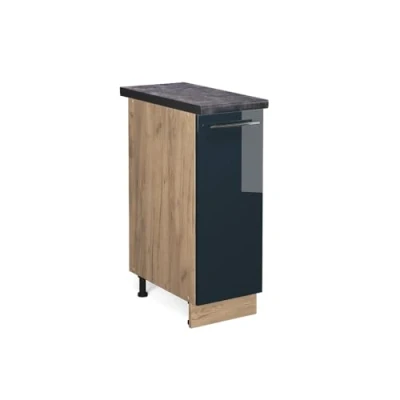 Afbeelding van Vicco Apotheekkast Fame Line, Donkerblauw hoogglans/Krachtige eik goud, 30 cm , WB Antraciet