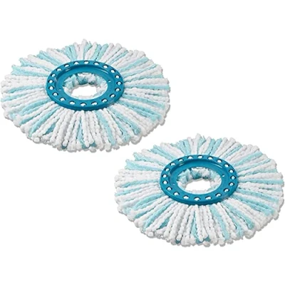 Afbeelding van Leifheit set van 2 Clean Twist Disc dweil micro duo vervangende kop, voor alle vloeren, volledige vuilopname dankzij het vezelsysteem, absorberende microvezel, dweil.