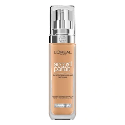 Afbeelding van L&#039;Oréal Paris Vloeibare foundation 24 uur vochtinbrengend formule met hyaluronzuur alle huidtypes tint: Perzik (6.N), perfecte sfeer, 30 ml