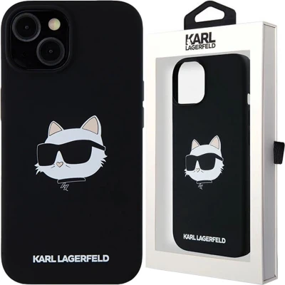 Afbeelding van Karl Lagerfeld Siliconen Choupette Head MagSafe Hoesje voor iPhone 15 Plus / 14 Zwart