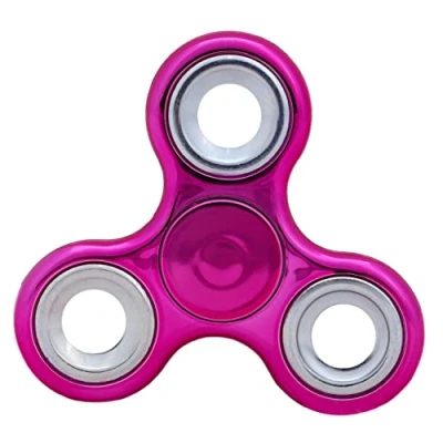 Afbeelding van Toyland® Fidget Hand Spinner, verlicht stress en angst, verschillende kleuren (metallic roze zilver)