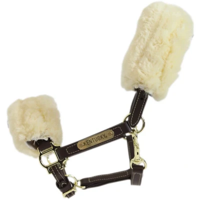 Afbeelding van Kentucky Horsewear Leather halter sheepskin Shetty